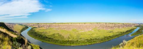 Red Deer River Panorama at Drumheller canada : Stock Photo or Stock Video Download rcfotostock photos, images and assets rcfotostock | RC Photo Stock.: