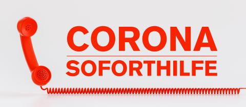 Red telephone Corona emergency help hotline with german text Corona Soforthilfe- Stock Photo or Stock Video of rcfotostock | RC Photo Stock