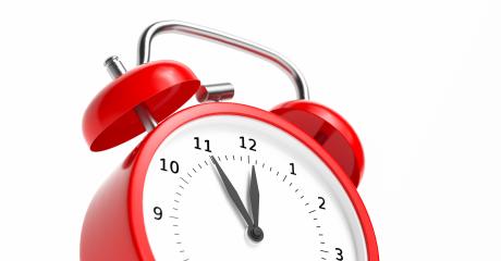 Red vintage alarm clock point to five minutes to twelve o'clock  : Stock Photo or Stock Video Download rcfotostock photos, images and assets rcfotostock | RC-Photo-Stock.: