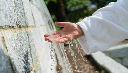 Refreshing Outdoor Hand Wash at a spa resort at Wellness hotel- Stock Photo or Stock Video of rcfotostock | RC Photo Stock