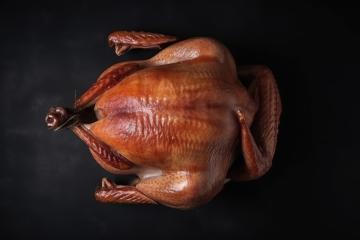 Roasted turkey from top view with a dark background- Stock Photo or Stock Video of rcfotostock | RC Photo Stock