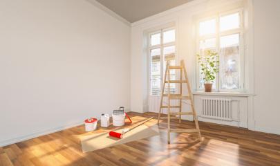 Room in renovation in a old building for relocation with paint bucket : Stock Photo or Stock Video Download rcfotostock photos, images and assets rcfotostock | RC Photo Stock.: