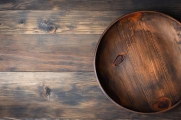 Rustic wooden bowl on a textured wood background.- Stock Photo or Stock Video of rcfotostock | RC Photo Stock