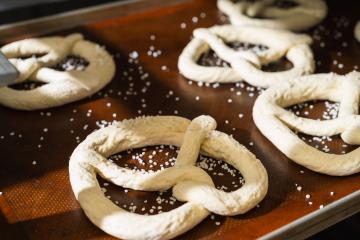 salted raw pretzels on a baking sheet : Stock Photo or Stock Video Download rcfotostock photos, images and assets rcfotostock | RC Photo Stock.:
