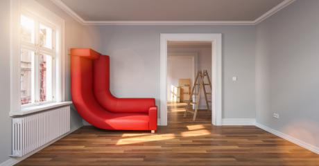 Saving space in a small room with a bended sofa bent towards the wall- Stock Photo or Stock Video of rcfotostock | RC-Photo-Stock