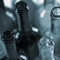 several wine glass bottles in blue color- Stock Photo or Stock Video of rcfotostock | RC Photo Stock