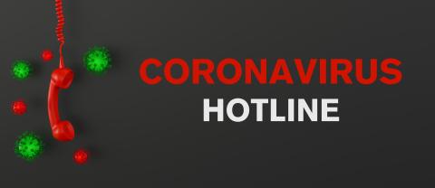 Shot of a landline telephone receiver with Coronavirus Hotline Covid-19 Hotline FAQ Background- Stock Photo or Stock Video of rcfotostock | RC Photo Stock