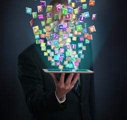 Smartphone with cloud of application icons- Stock Photo or Stock Video of rcfotostock | RC-Photo-Stock