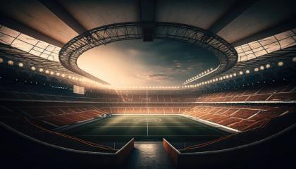 Soccer stadium with impressive lighting, epic athmosphere (Generative AI) : Stock Photo or Stock Video Download rcfotostock photos, images and assets rcfotostock | RC Photo Stock.: