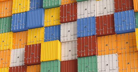 Stack of colorful containers in a harbor- Stock Photo or Stock Video of rcfotostock | RC-Photo-Stock