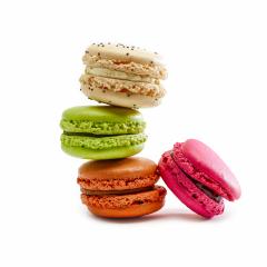 Stack of french macaroons isolated on a white background- Stock Photo or Stock Video of rcfotostock | RC-Photo-Stock