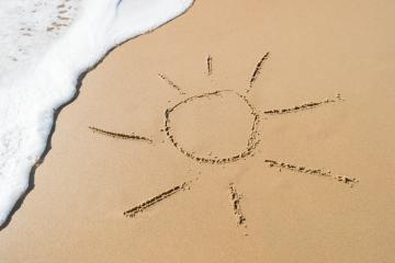 Sun drawn on the sand - Stock Photo or Stock Video of rcfotostock | RC-Photo-Stock