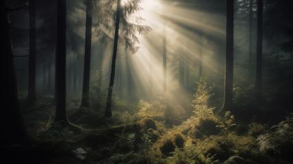 Sun rays filtering through mist in a dense forest
 : Stock Photo or Stock Video Download rcfotostock photos, images and assets rcfotostock | RC Photo Stock.: