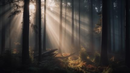 Sunbeams filtering through a misty forest
 : Stock Photo or Stock Video Download rcfotostock photos, images and assets rcfotostock | RC Photo Stock.: