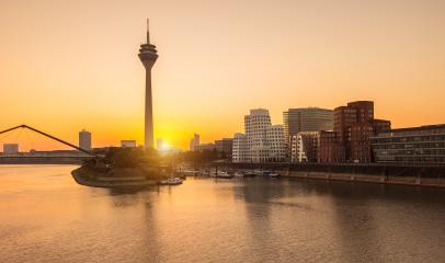 sunrise view of Dusseldorf medienhafen : Stock Photo or Stock Video Download rcfotostock photos, images and assets rcfotostock | RC Photo Stock.: