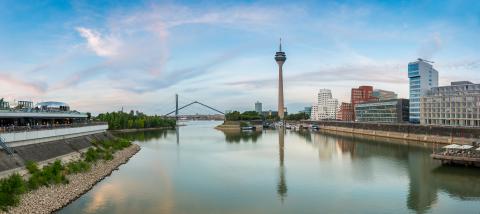 Sunset in Dusseldorf panorama- Stock Photo or Stock Video of rcfotostock | RC-Photo-Stock