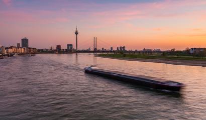 sunset over Dusseldorf at the rhine river - Stock Photo or Stock Video of rcfotostock | RC Photo Stock
