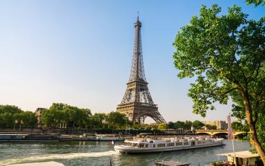 The eifel tower in Paris from a the shore- Stock Photo or Stock Video of rcfotostock | RC Photo Stock