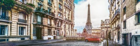 The eifel tower in Paris from a tiny street- Stock Photo or Stock Video of rcfotostock | RC Photo Stock