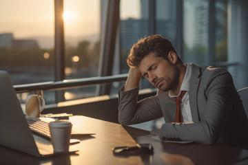 Tired businessman napping at desk during sunset
 : Stock Photo or Stock Video Download rcfotostock photos, images and assets rcfotostock | RC Photo Stock.: