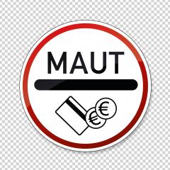 toll obligation for cars and trucks. German traffic sign at a road with toll for heavy trucks on checked transparent background. Vector illustration. Eps 10 vector file.- Stock Photo or Stock Video of rcfotostock | RC Photo Stock