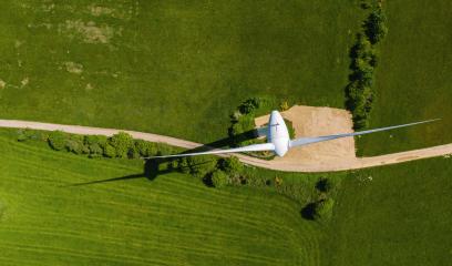 top aerial view of a wind turbine- Stock Photo or Stock Video of rcfotostock | RC Photo Stock