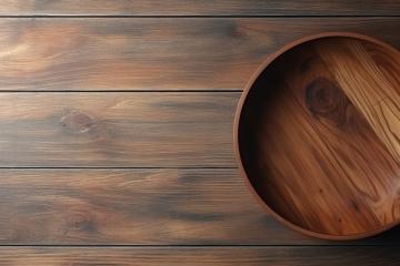 Top view of a wooden bowl on textured wooden planks- Stock Photo or Stock Video of rcfotostock | RC Photo Stock