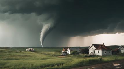 Tornado forms near countryside homes under dramatic skies : Stock Photo or Stock Video Download rcfotostock photos, images and assets rcfotostock | RC Photo Stock.: