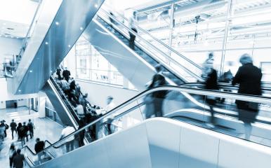 trade fair staircase with blurred people- Stock Photo or Stock Video of rcfotostock | RC Photo Stock