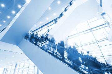 trade fair staircase with blurred people- Stock Photo or Stock Video of rcfotostock | RC Photo Stock