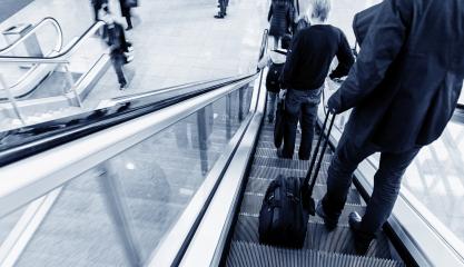 trade show staircase with blurred people- Stock Photo or Stock Video of rcfotostock | RC Photo Stock