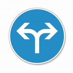 traffic sign direction of travel. German sign restricting the driving direction to left or right on white background. Vector illustration. Eps 10 vector file.- Stock Photo or Stock Video of rcfotostock | RC Photo Stock