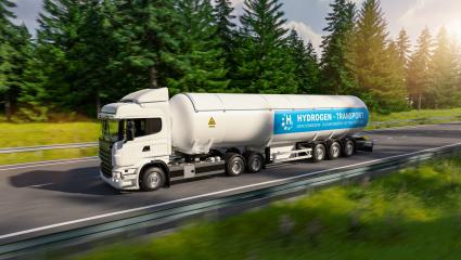 Truck with Hydrogen gas tank trailer on a forest road. New Energy Hydrogen gas transportation concept image : Stock Photo or Stock Video Download rcfotostock photos, images and assets rcfotostock | RC Photo Stock.: