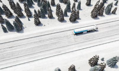 Truck with Hydrogen gas tank trailer on a winter road. New Energy Hydrogen gas transportation, drone shot- Stock Photo or Stock Video of rcfotostock | RC Photo Stock
