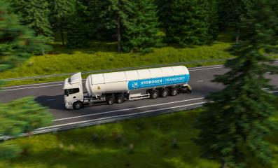 Truck with Hydrogen gas tank trailer on the road. New Energy Hydrogen gas transportation concept image- Stock Photo or Stock Video of rcfotostock | RC Photo Stock
