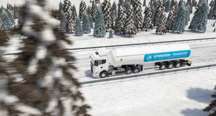 Truck with Hydrogen gas tank trailer on the winter road. New Energy Hydrogen gas transportation concept image- Stock Photo or Stock Video of rcfotostock | RC Photo Stock