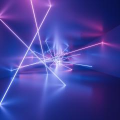 ultraviolet neon square lines, glowing lines, tunnel, corridor, virtual reality, abstract fashion background, violet neon lights, arch, pink blue vibrant colors, laser show- Stock Photo or Stock Video of rcfotostock | RC Photo Stock
