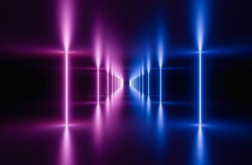 ultraviolet neon square portal, glowing lines, tunnel, corridor, virtual reality, abstract fashion background, violet neon lights, arch, pink blue vibrant colors, laser show : Stock Photo or Stock Video Download rcfotostock photos, images and assets rcfotostock | RC-Photo-Stock.: