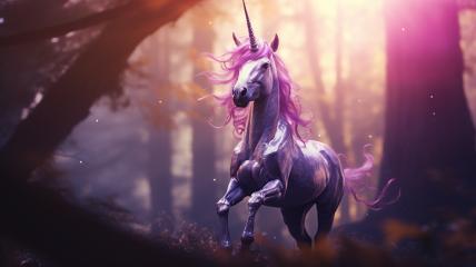Unicorn prancing in an enchanted forest with light rays
 : Stock Photo or Stock Video Download rcfotostock photos, images and assets rcfotostock | RC Photo Stock.: