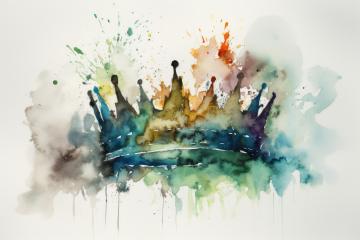 Vibrant watercolor depiction of a splattering crown : Stock Photo or Stock Video Download rcfotostock photos, images and assets rcfotostock | RC Photo Stock.:
