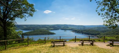 view of the Rursee lake at the Eifel in germany- Stock Photo or Stock Video of rcfotostock | RC-Photo-Stock