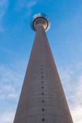 View of the television tower "Rheinturm" of Dusseldorf in German- Stock Photo or Stock Video of rcfotostock | RC-Photo-Stock