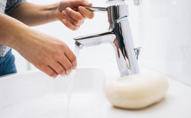 Washing hands with soap and hot water at home bathroom sink woman cleansing hand hygiene for coronavirus outbreak prevention. Corona Virus pandemic protection by washing hands frequently.- Stock Photo or Stock Video of rcfotostock | RC-Photo-Stock