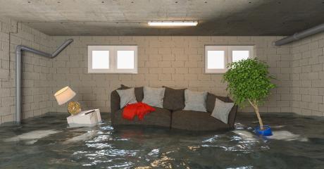 Water damage in basement after flooding with sofa  : Stock Photo or Stock Video Download rcfotostock photos, images and assets rcfotostock | RC-Photo-Stock.: