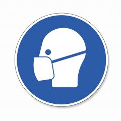 Wear a face mask. Wear dust mask, mandatory sign or safety sign, on white background. Vector illustration. Eps 10 vector file.- Stock Photo or Stock Video of rcfotostock | RC-Photo-Stock