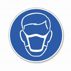 Wear a face mask. Wear dust mask, mandatory sign or safety sign, on white background. Vector illustration. Eps 10 vector file.- Stock Photo or Stock Video of rcfotostock | RC-Photo-Stock