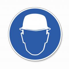 Wear head protection. Please Wear Head helmet Protection, mandatory sign or safety sign, on white background. Vector illustration. Eps 10 vector file. : Stock Photo or Stock Video Download rcfotostock photos, images and assets rcfotostock | RC-Photo-Stock.:
