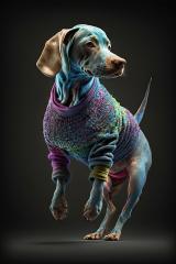 Weimaraner Dog standing in Sport Pose and colorful sweater in a Studio (Generative AI) : Stock Photo or Stock Video Download rcfotostock photos, images and assets rcfotostock | RC Photo Stock.: