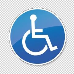 Wheelchair. handicapped access sign, mandatory sign or safety sign, on checked transparent background. Vector illustration. Eps 10 vector file.- Stock Photo or Stock Video of rcfotostock | RC Photo Stock