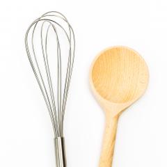 Whisk and wooden spoon- Stock Photo or Stock Video of rcfotostock | RC-Photo-Stock